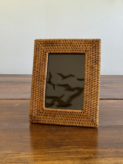 Vintage Woven Wicker Photo Frame