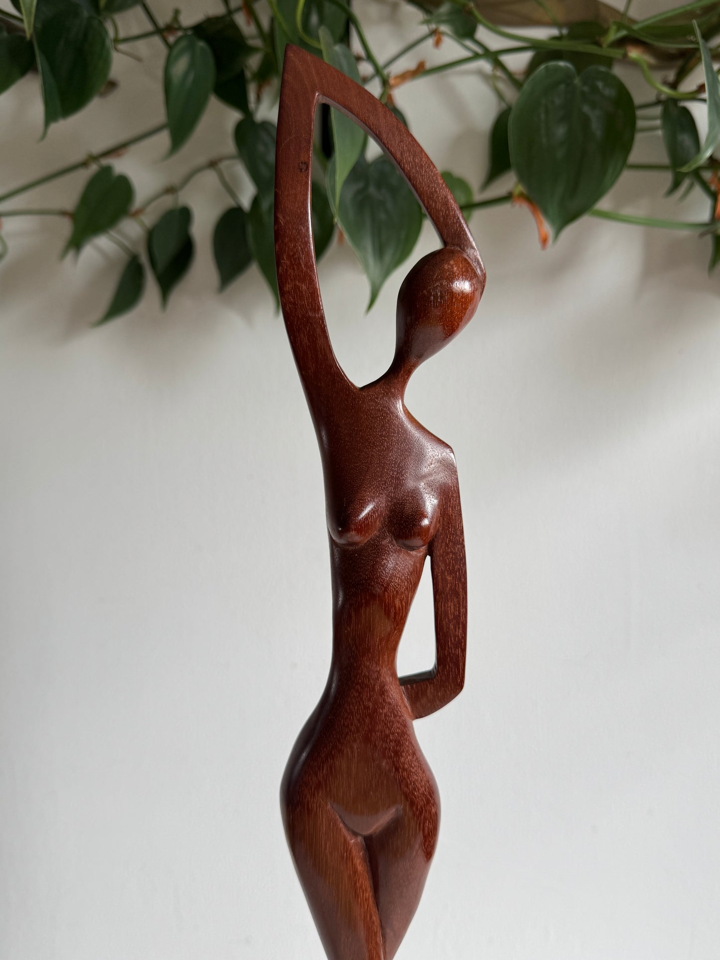 Vintage Wood Mid Century Female Form - Curvy Human Form Sculpture