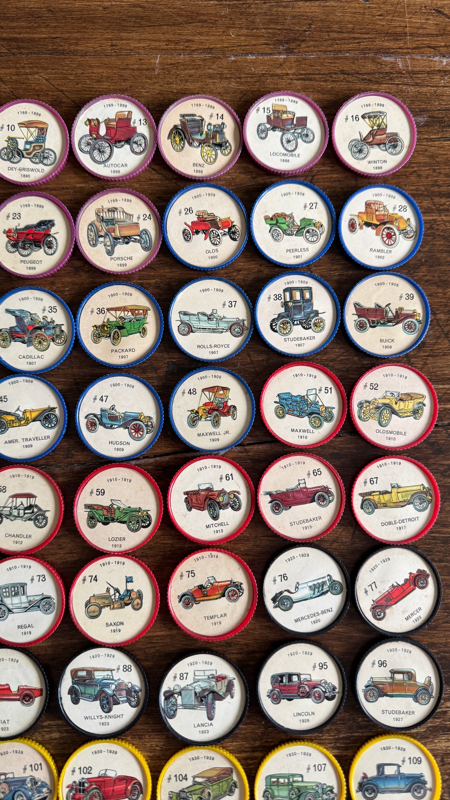 Vintage Jello Brand Picture Wheels Car Playing Chips