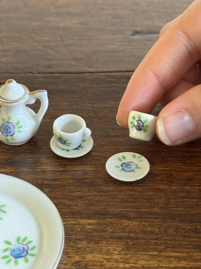 Pick One : Pink or Blue Floral Mini Tea Set - Made in Japan