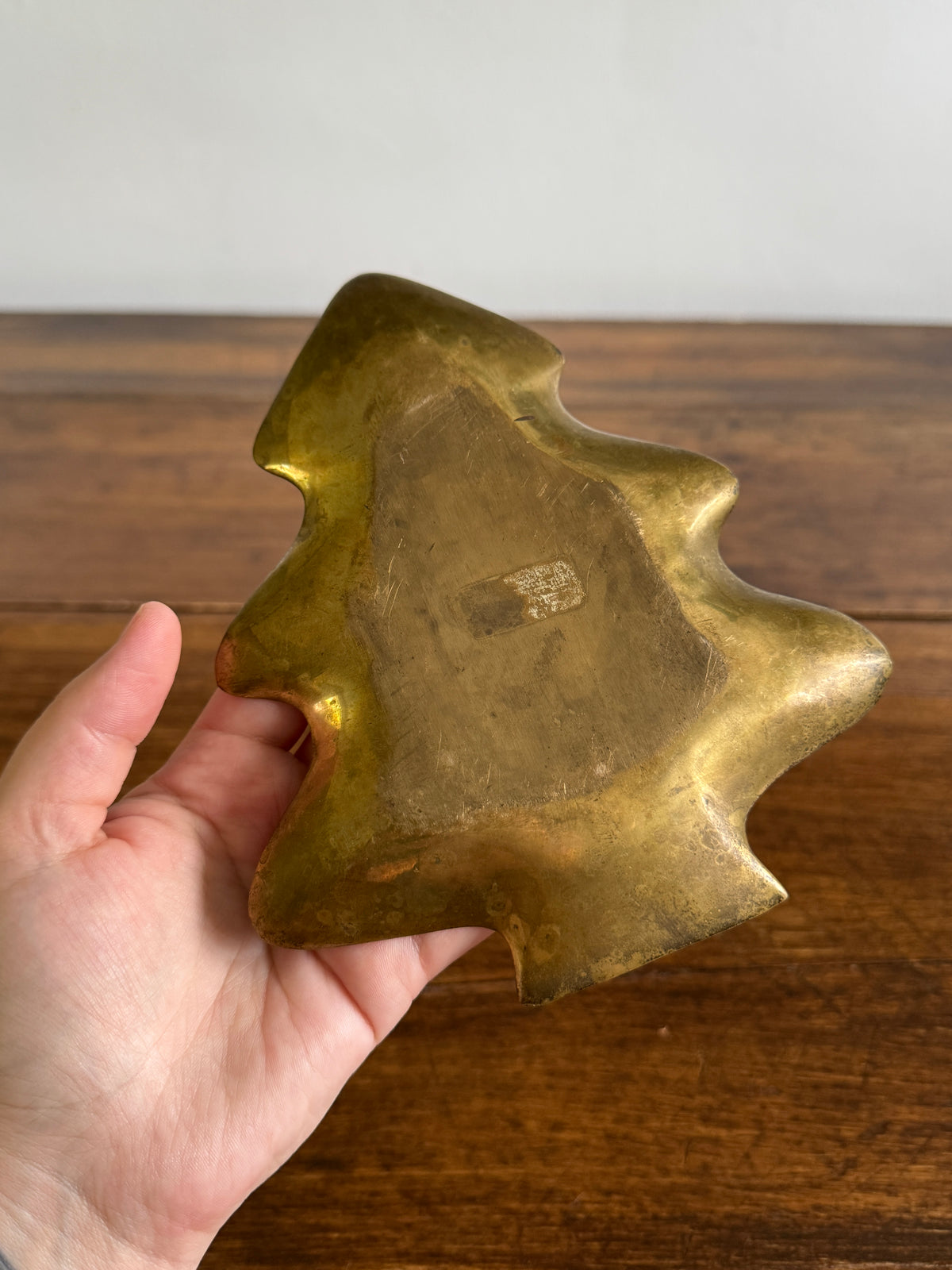 Brass Christmas Tree Tray- Small Brass Holiday Trinket Tray
