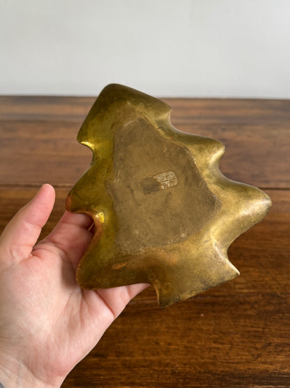 Brass Christmas Tree Tray- Small Brass Holiday Trinket Tray