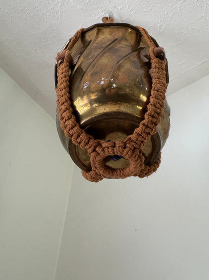 Brown Macrame Plant Pot Hanging Holder