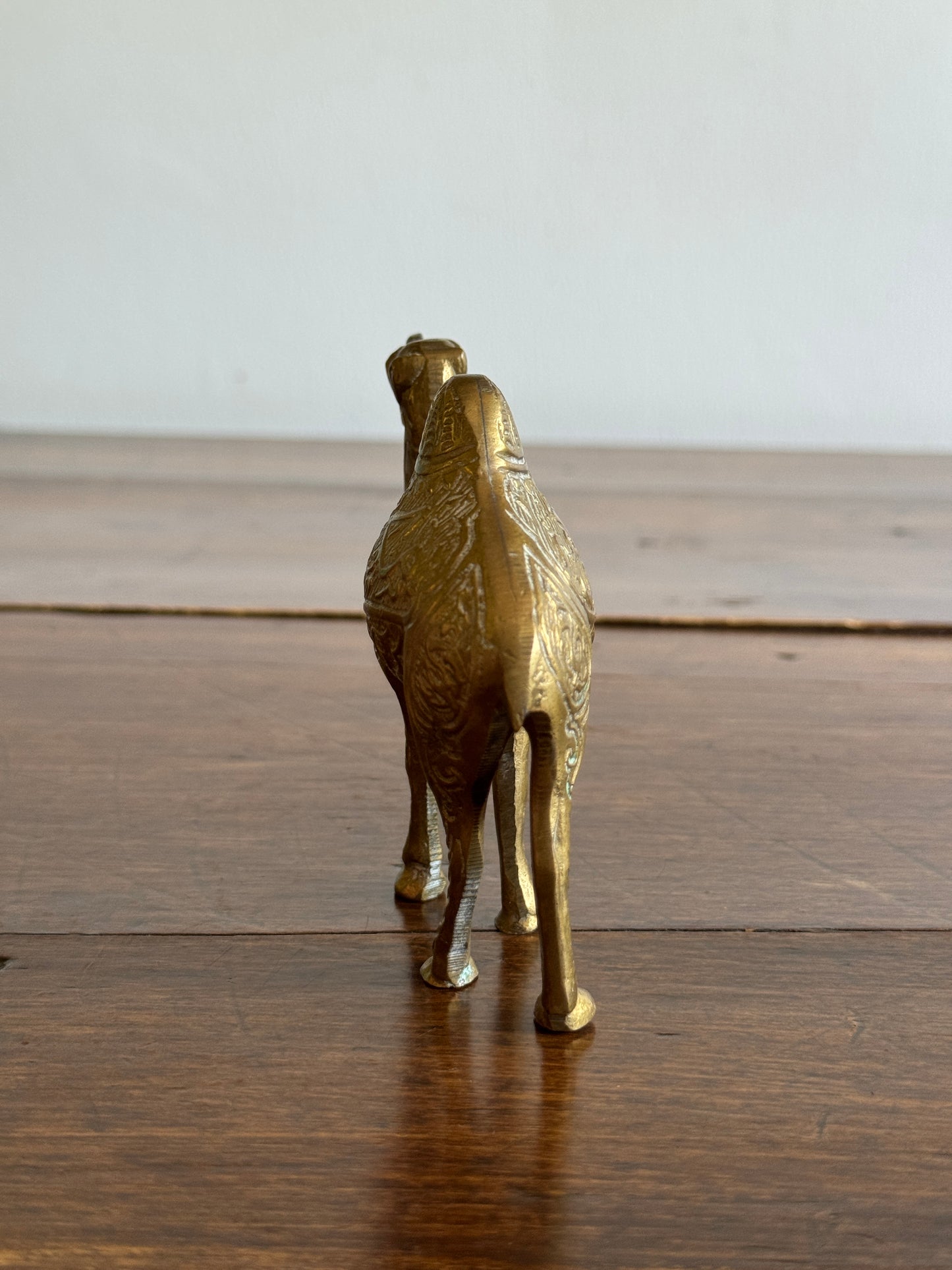 Vintage Brass Camel with Embossed Detailing
