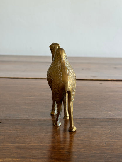 Vintage Brass Camel with Embossed Detailing