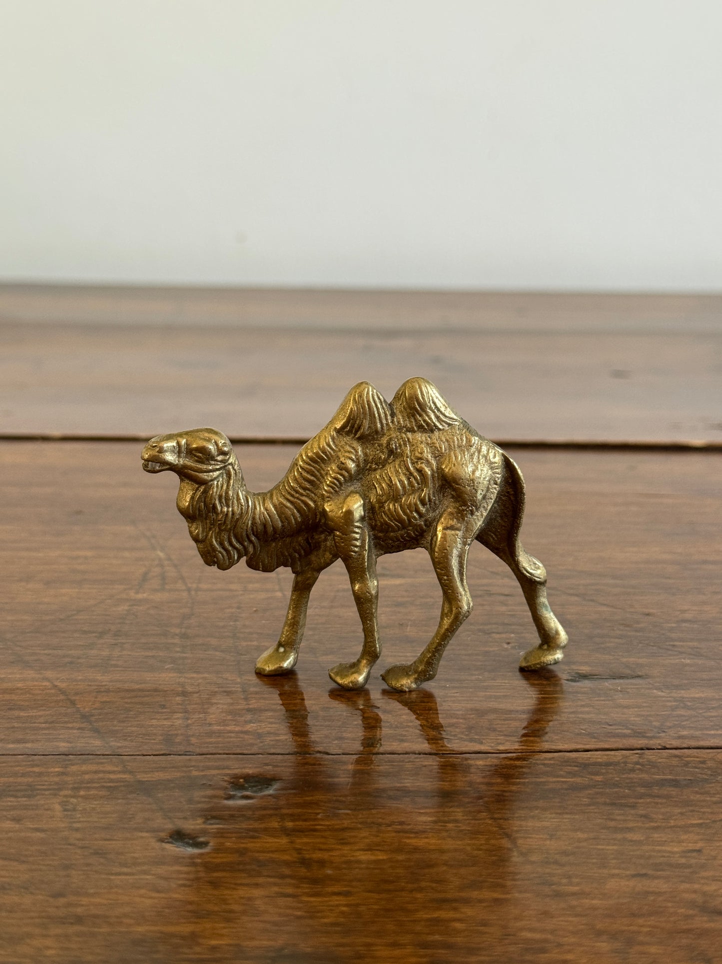Small Vintage Brass Two Hump Camel Figurine
