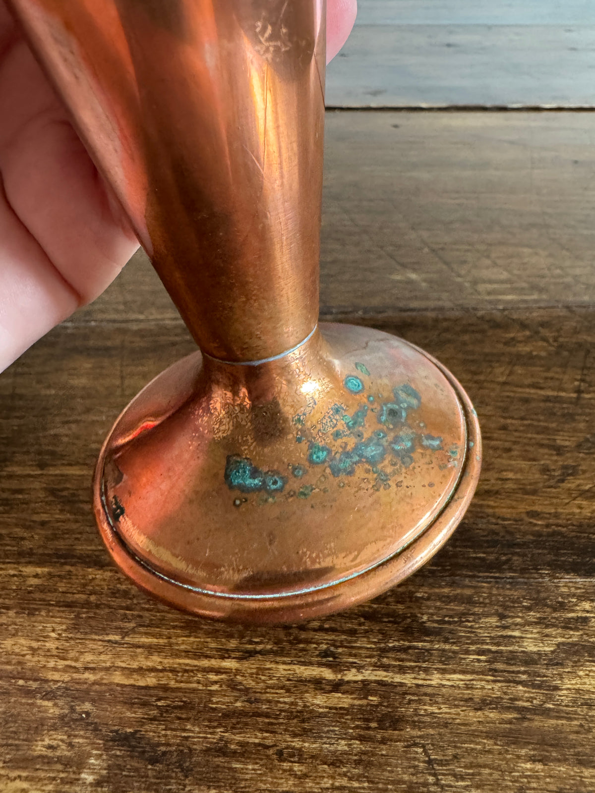 Vintage Fluted Copper Vase - Copper Flower Vase