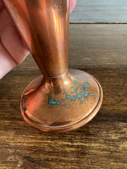 Vintage Fluted Copper Vase - Copper Flower Vase