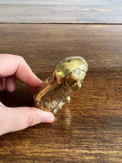 Vintage Brass Dog Figurine - Made in India