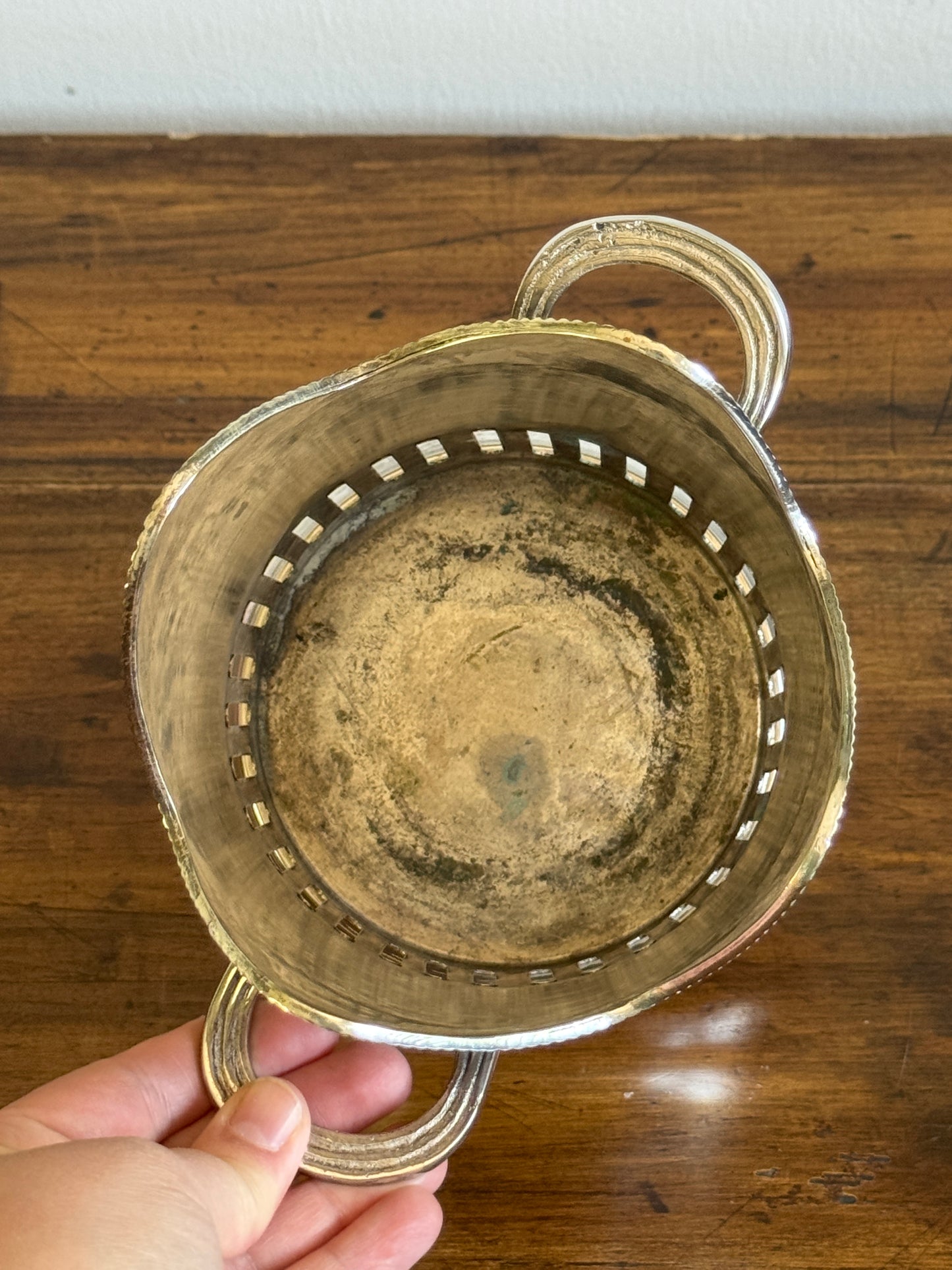 Vintage Silver Plated Bottle Holder Wine Caddy - Made in India