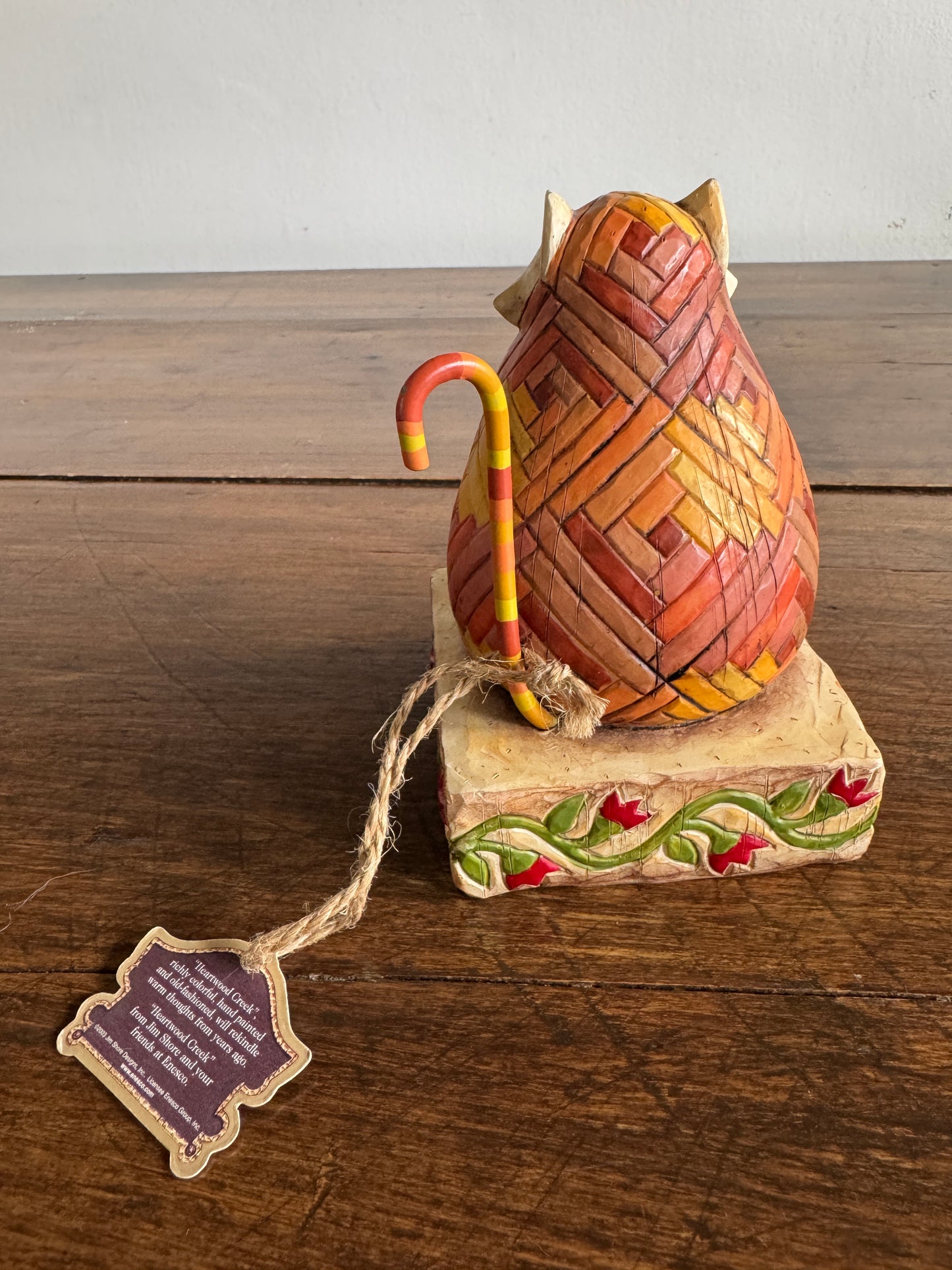 2003 Jim Shore Heartwood Creek Enesco Elijah Sitting Orange Cat Resin Figurine