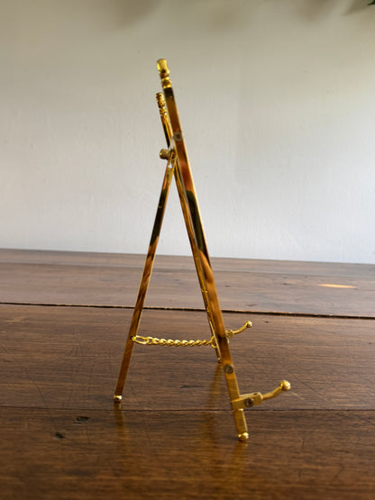 Brass Plated Art Stand - Folding Easel Photo Stand