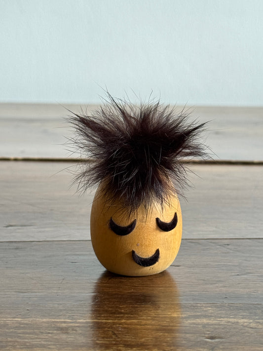 Good Egg Fur and Wood Figurine