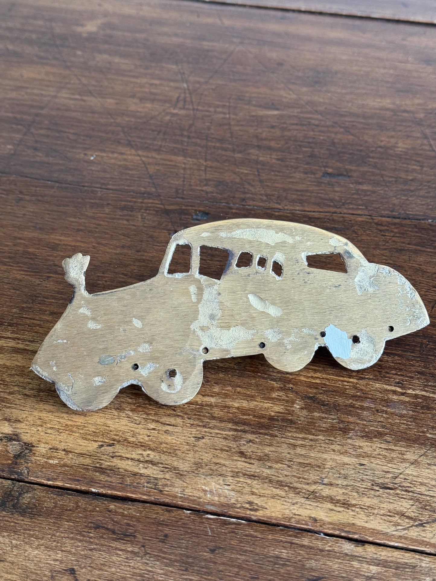 Vintage Brass Car Key Hook - Vintage Automobile Key Rack