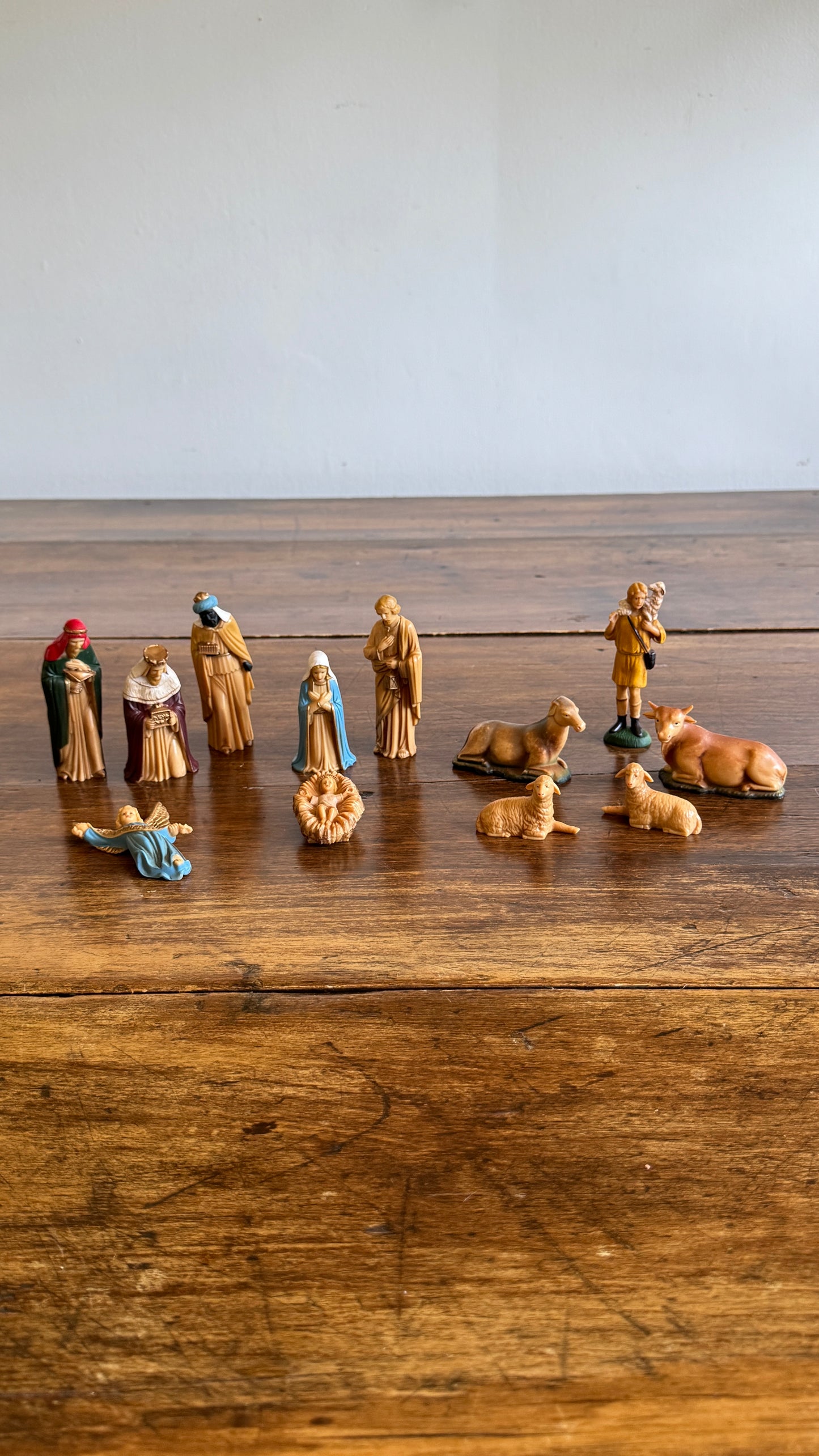 Vintage Plastic Nativity Set - Made in Hong Kong