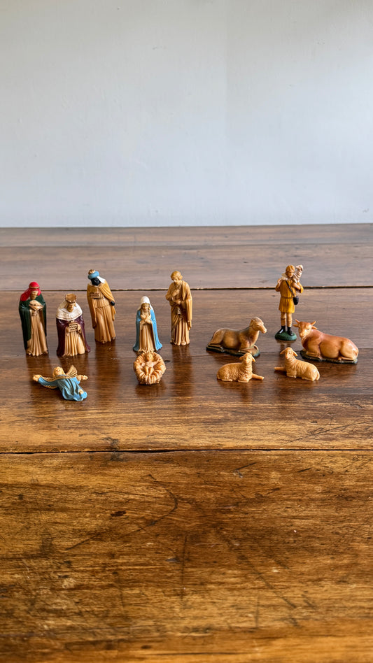 Vintage Plastic Nativity Set - Made in Hong Kong