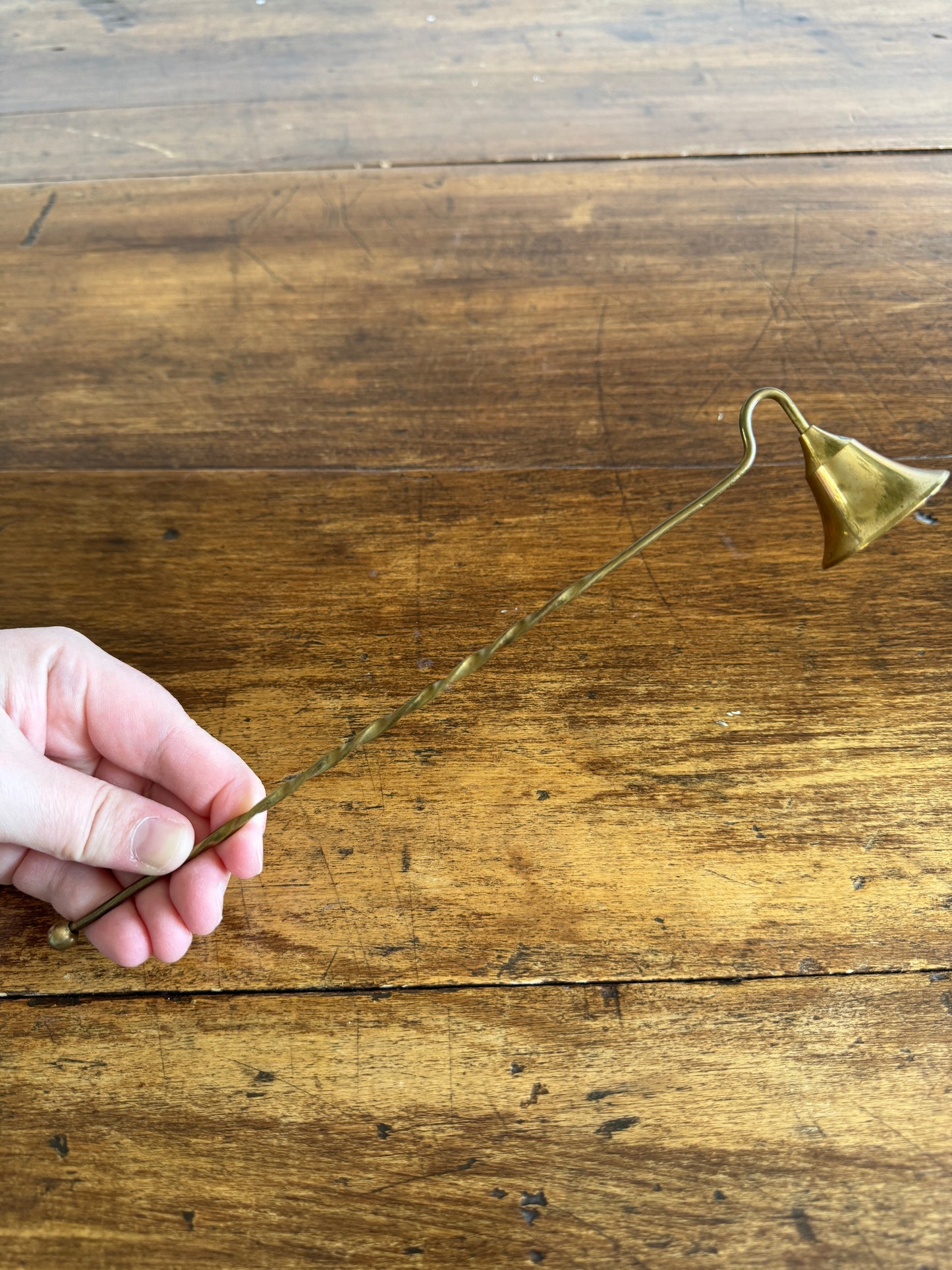 PICK ONE Vintage Brass Candle Snuffer - Etched Bell or Smooth Bell