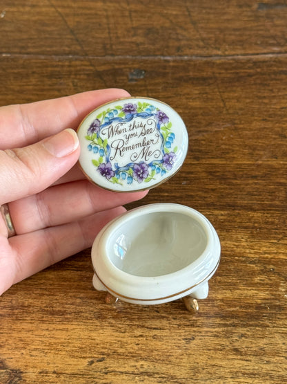 Vintage Miniature Memory Trinket Box - When This You See Remember Me