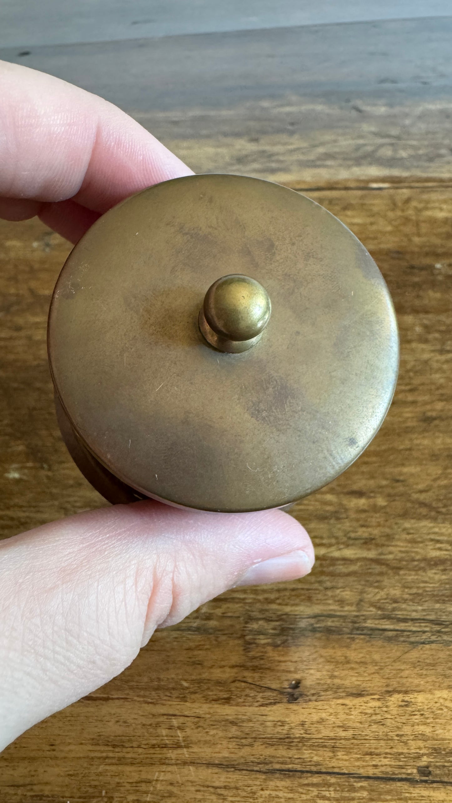 Vintage Brass Stamp Roll Holder with Embossed Detailing