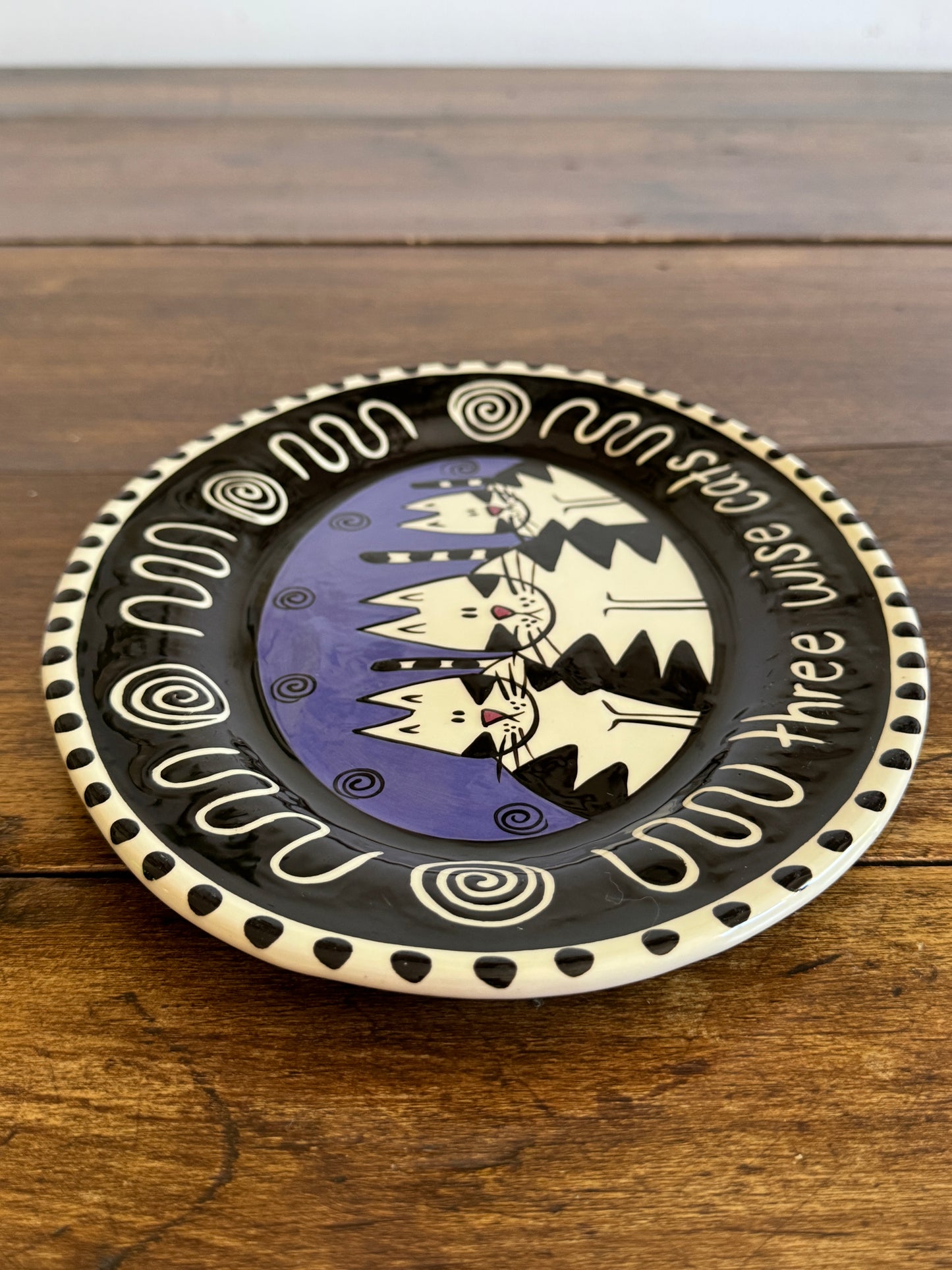 Three Wise Cats Plate by Catfish Moon Nova Scotia - Made in Canada
