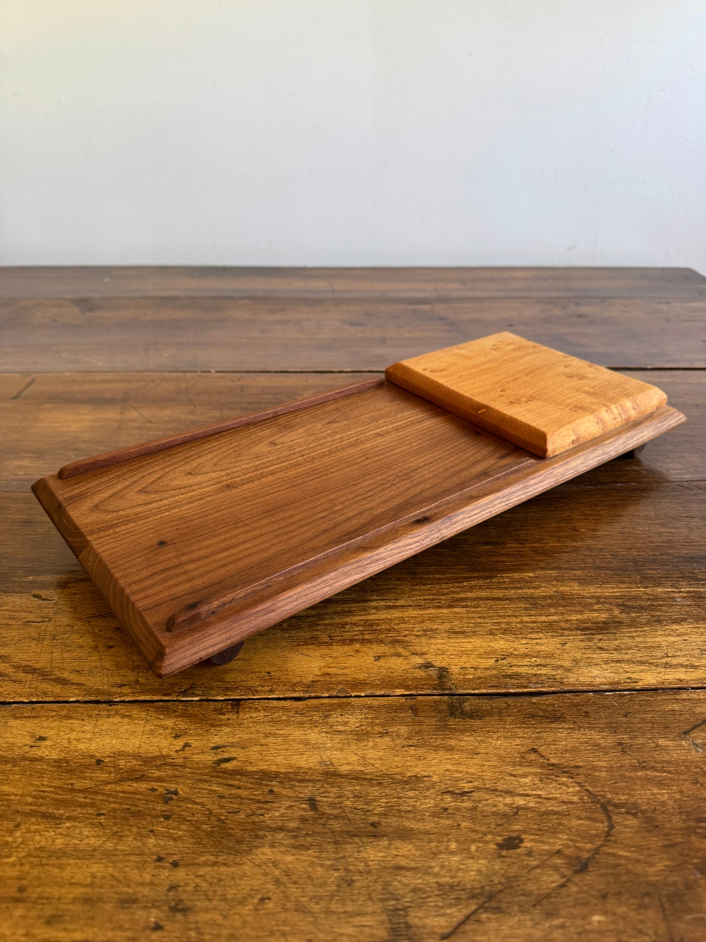 Wood Serving Board with Raised Platform and Edge Guards - Made in Canada