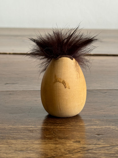 Good Egg Fur and Wood Figurine