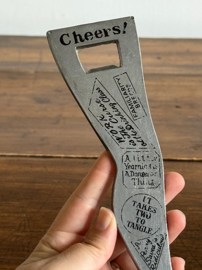 Vintage Large Lady Leg Bottle Opener with Quote/Text