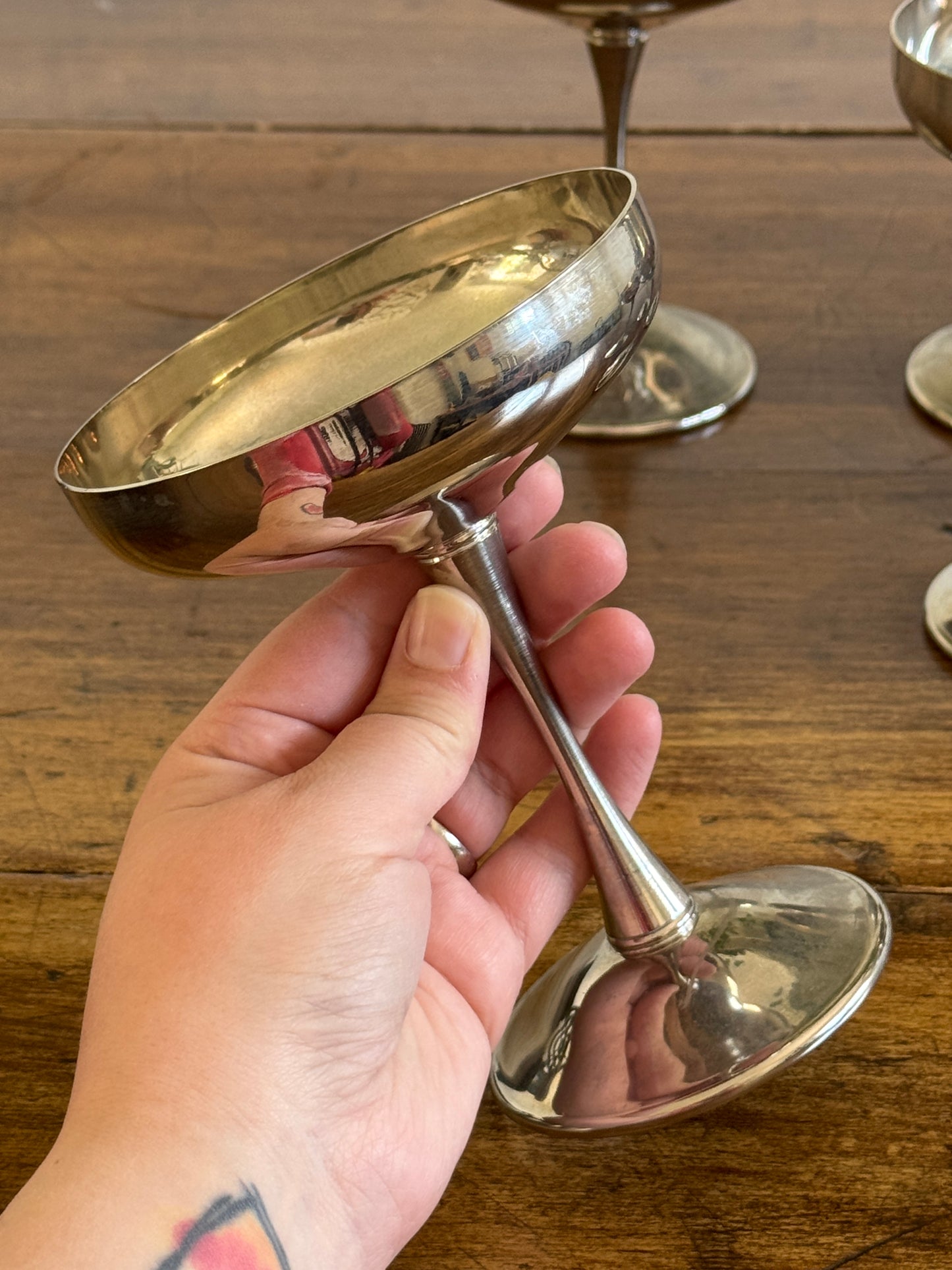 Vintage Set of 6 Silverplated Cups Bologna Italy