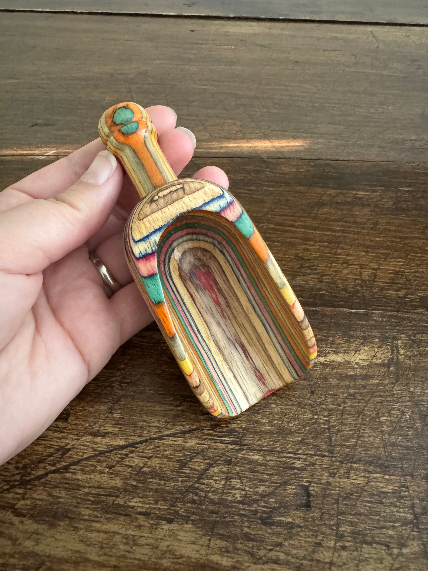 Mini Rainbow Pressed Wood Scoop