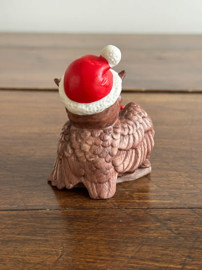 Vintage Owl Holiday Figurine with Parent and Child - Made in Taiwan
