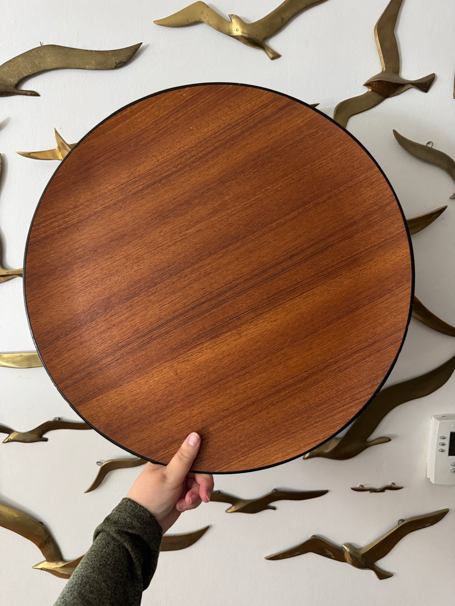 Large Vintagr Japanese Modern Teak Wood Tray - Lightweight Serving Tray