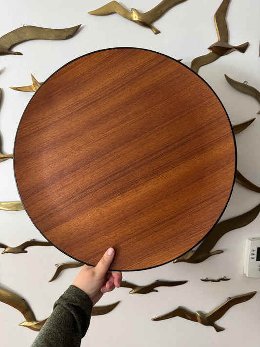 Large Vintagr Japanese Modern Teak Wood Tray - Lightweight Serving Tray