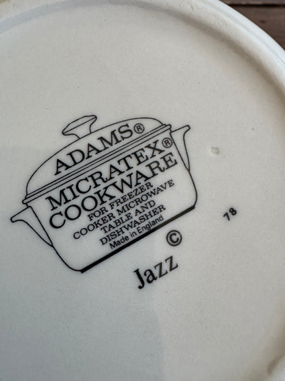 Vintage "Jazz" Micratex Cookware Gravy Boat and Plate by Adams - Made in England