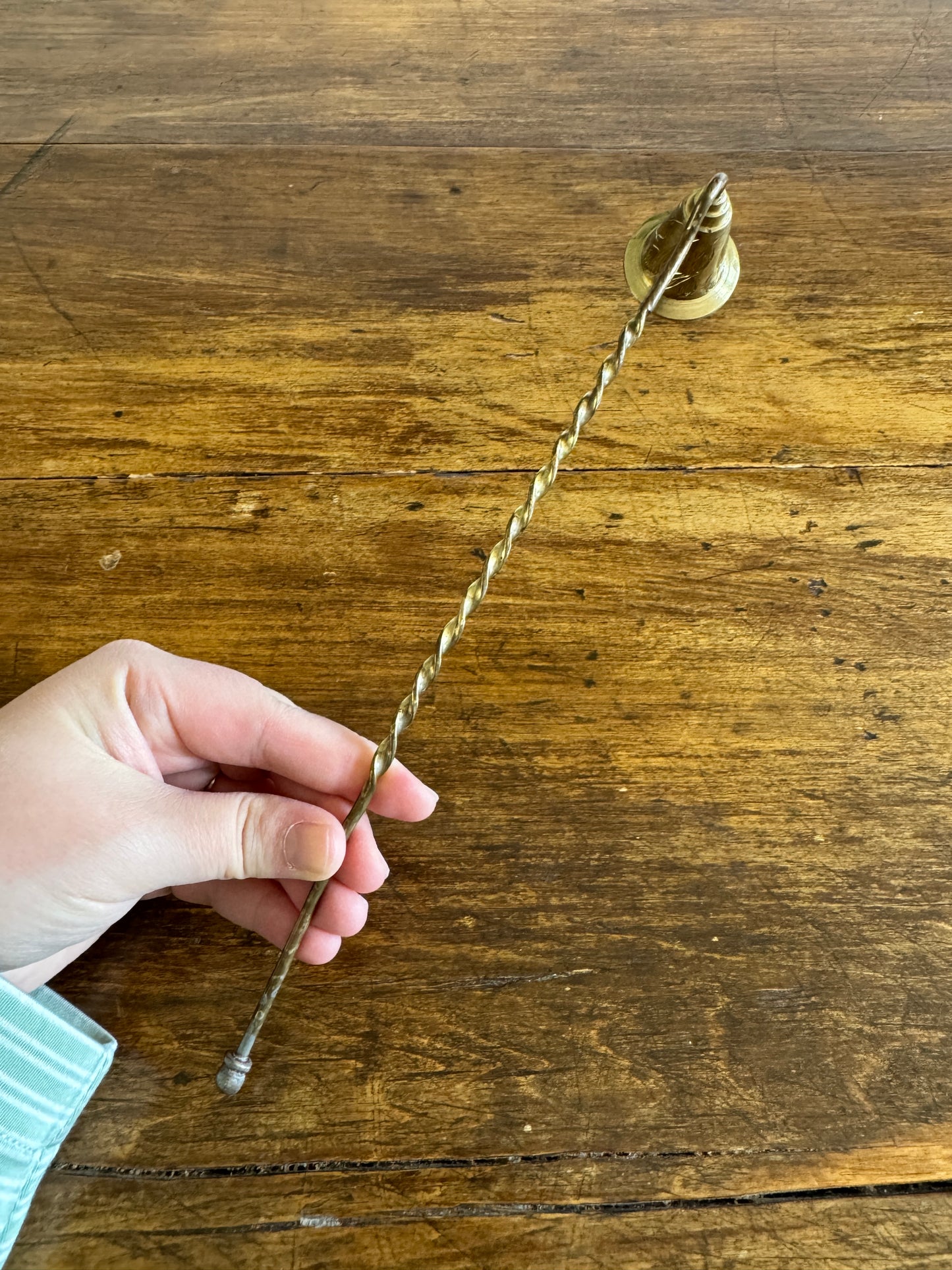 PICK ONE Vintage Brass Candle Snuffer - Etched Bell or Smooth Bell
