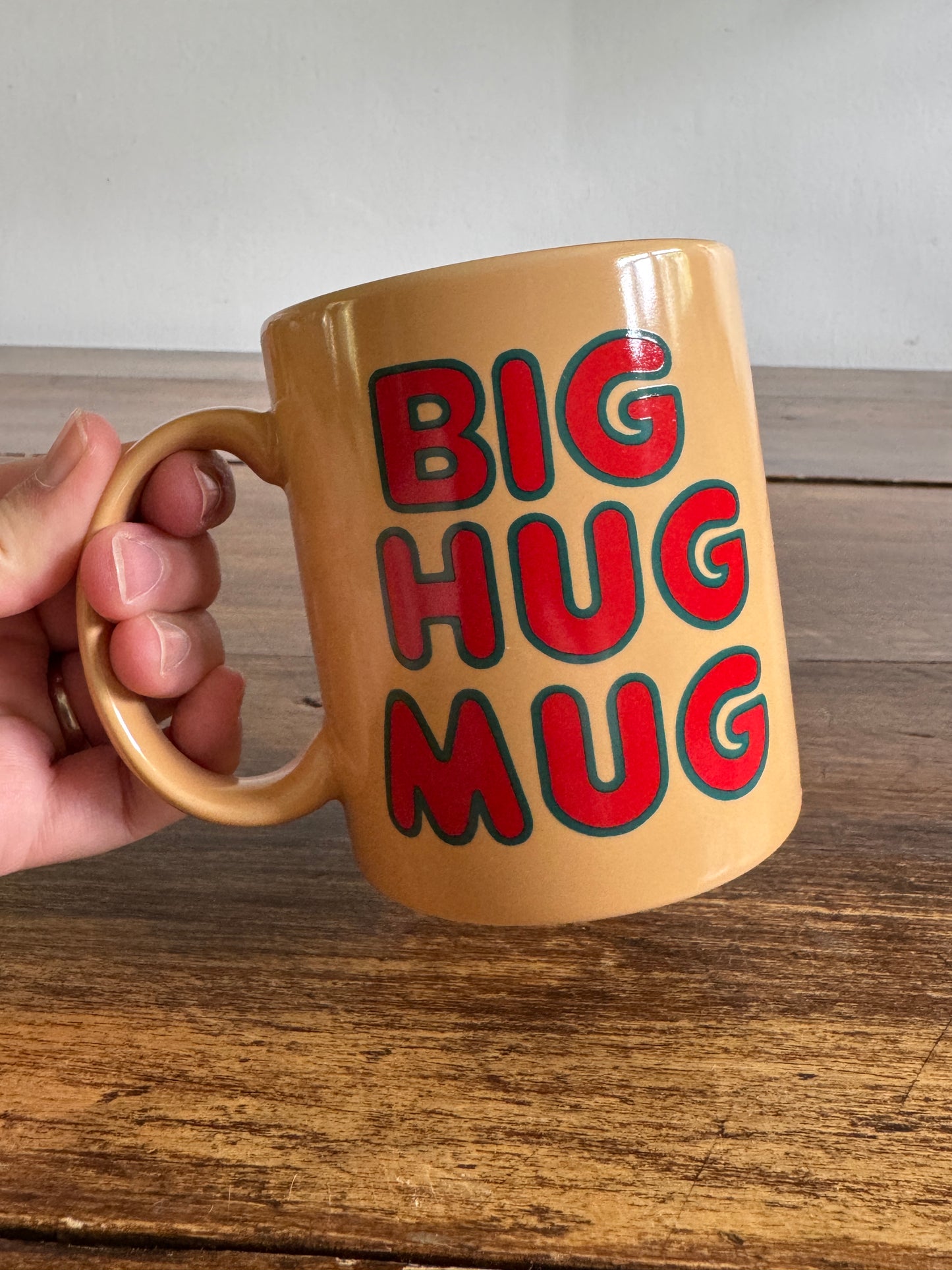 Vintage 80's FTD Ceramic Big Hug Mug - FTD Collectible Prop Mug - Big Hug Bouquet Mug - Made in Thailand