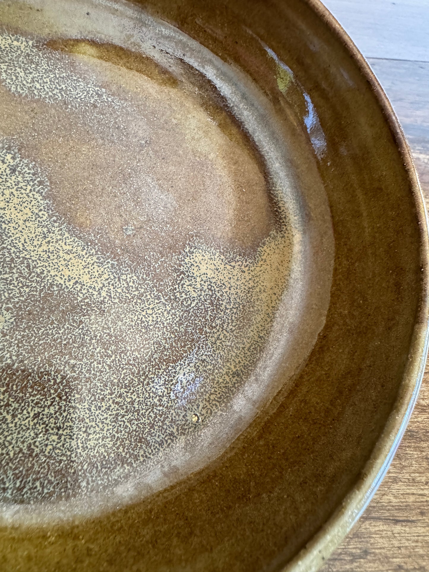 Hand Crafted Brown Shallow Pottery Bowl