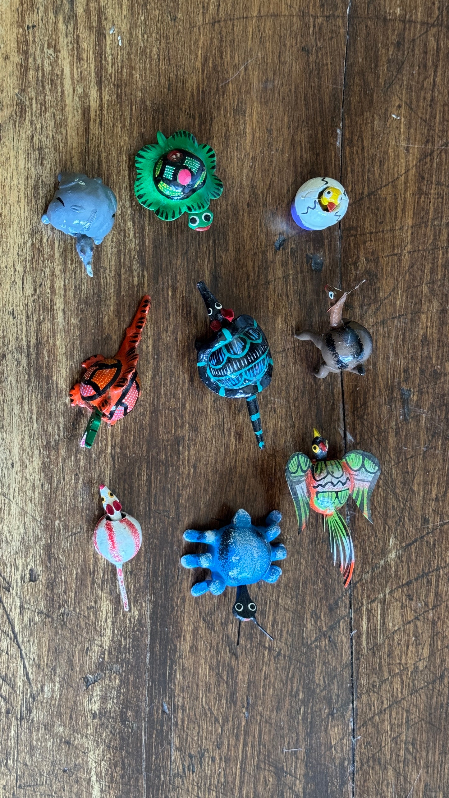 Mixed Lot of Painted Mini Bobble Head Animals
