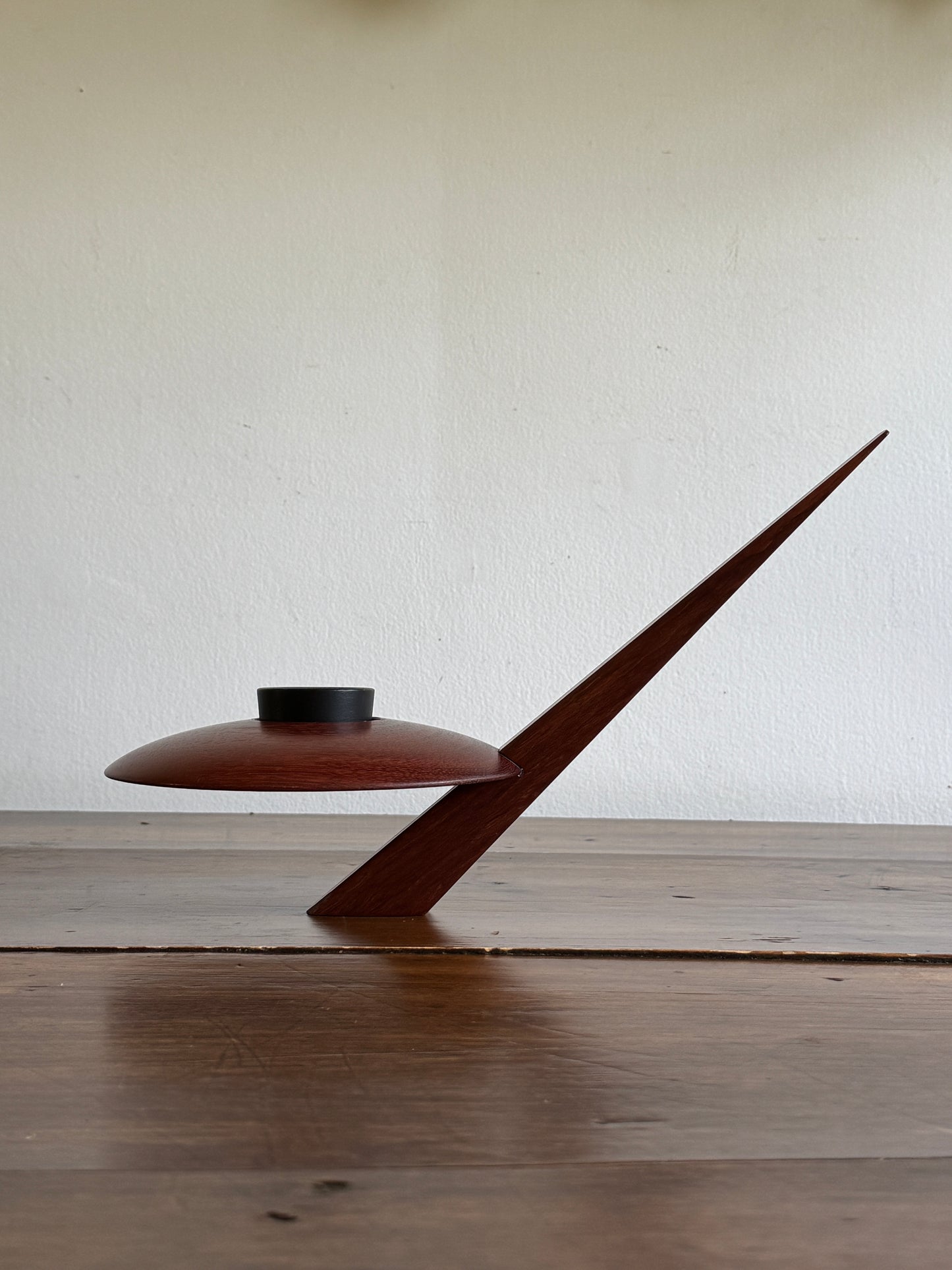 Wooden Ikebana Pin Frog Vase - Mid Century Disc Style