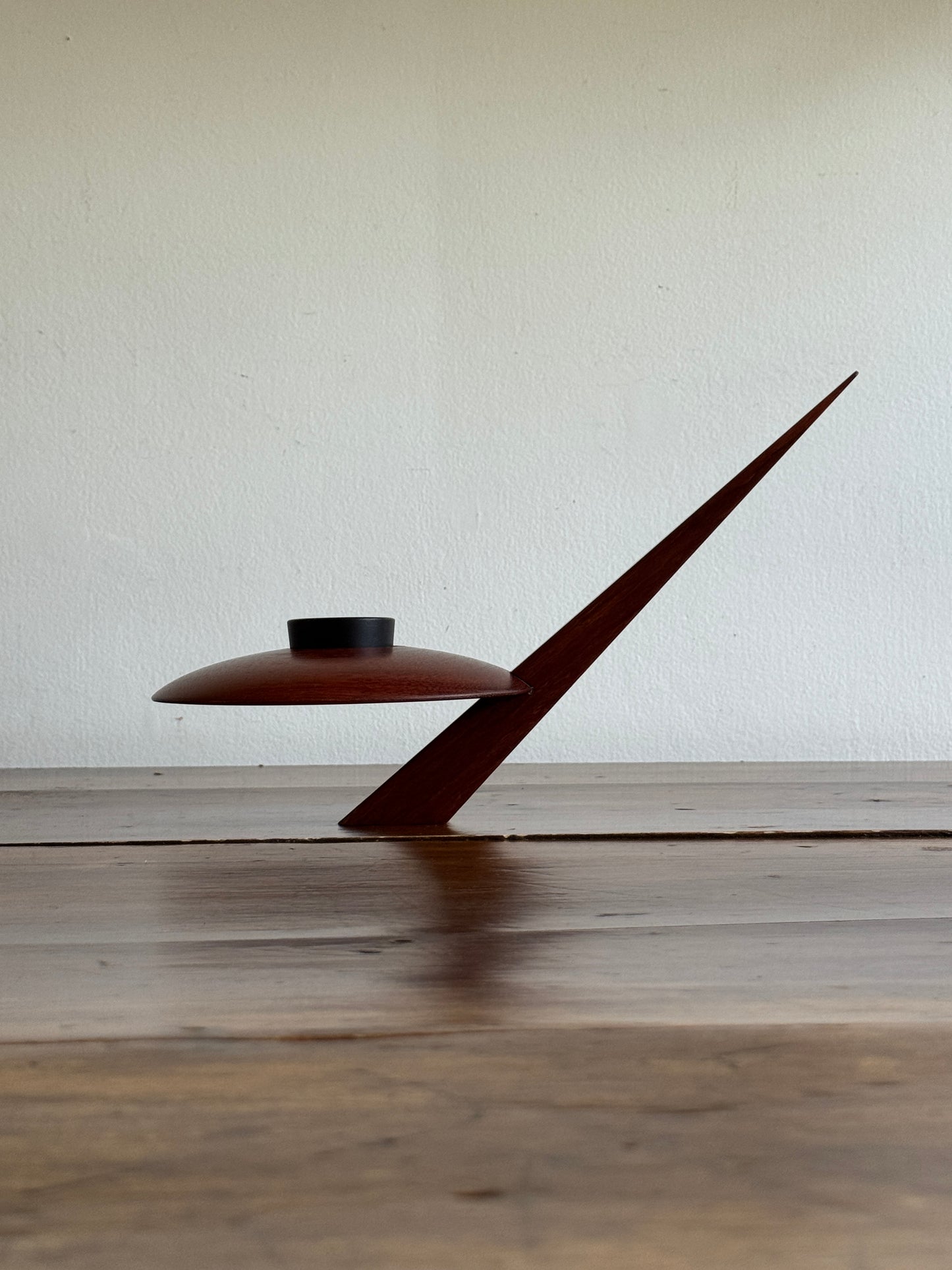 Wooden Ikebana Pin Frog Vase - Mid Century Disc Style