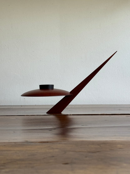 Wooden Ikebana Pin Frog Vase - Mid Century Disc Style