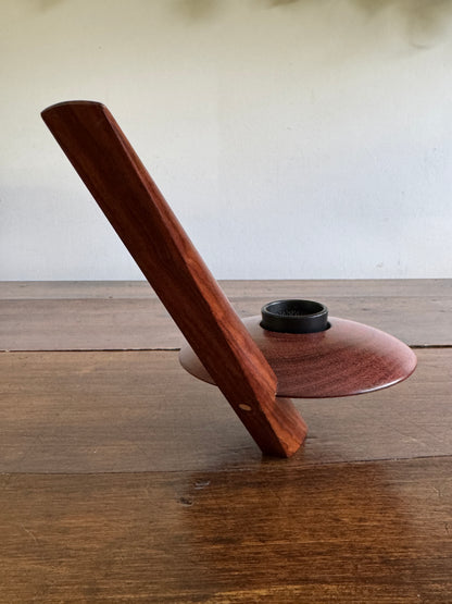 Wooden Ikebana Pin Frog Vase - Mid Century Disc Style