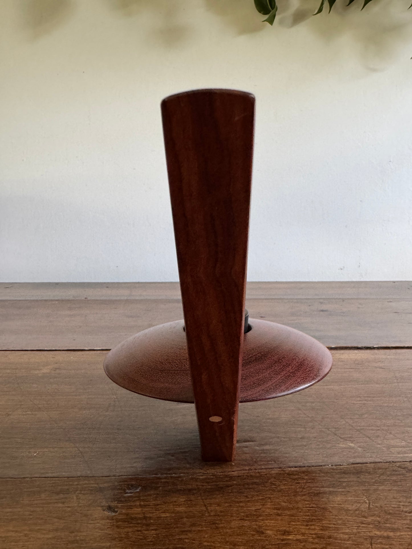 Wooden Ikebana Pin Frog Vase - Mid Century Disc Style