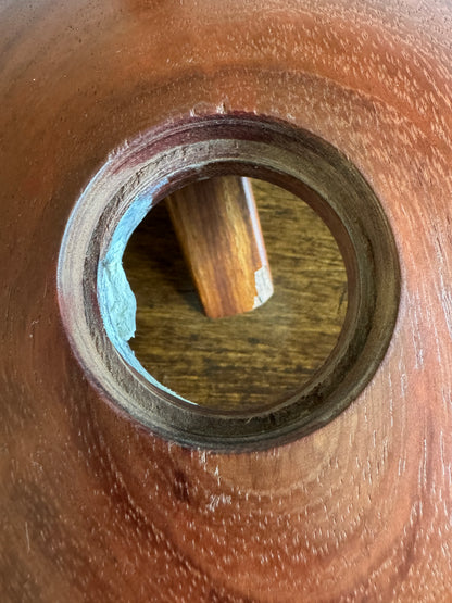 Wooden Ikebana Pin Frog Vase - Mid Century Disc Style