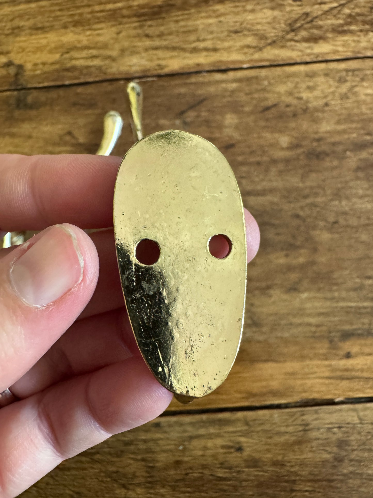 Pair of Brass Plated Double Hooks