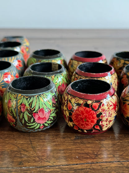 PICK A SET - Mixed Wood Hand Painted Napkin Rings - Made in India