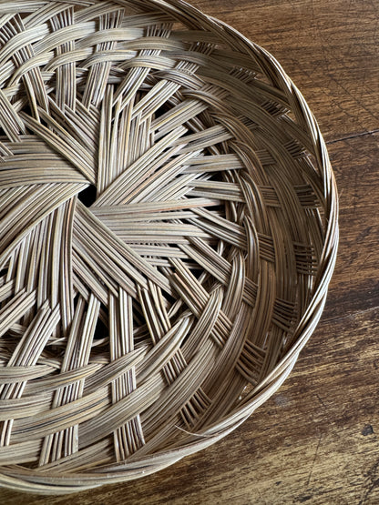 Woven Wicker Flat Basket