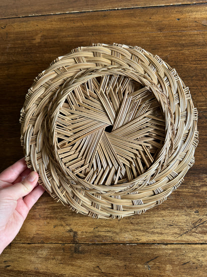 Woven Wicker Flat Basket