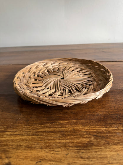 Woven Wicker Flat Basket
