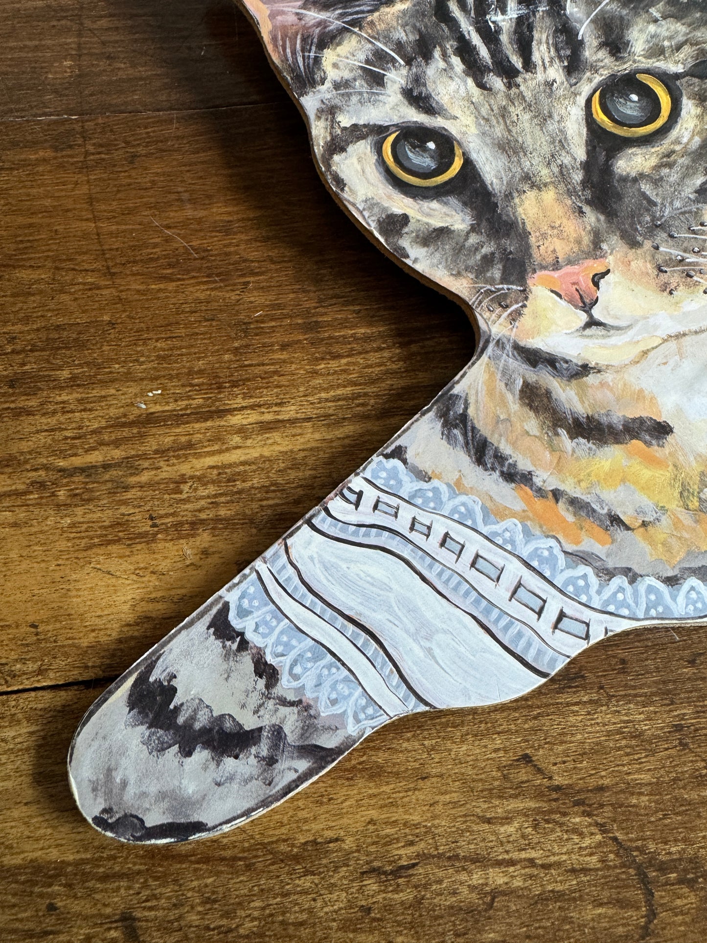 Funky Cat Clothing Hanger Made by Annie Rhinehard for Stupell - Made in USA