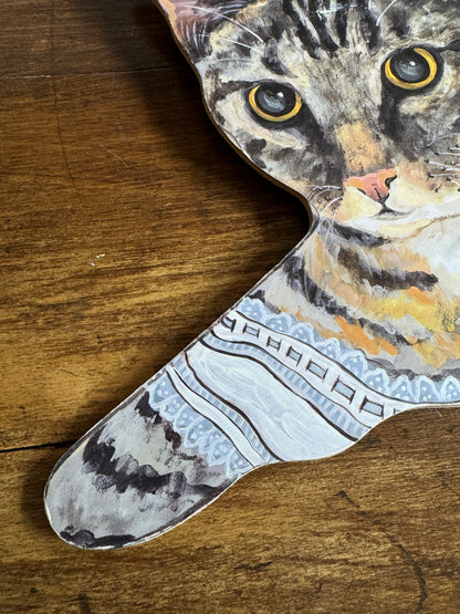Funky Cat Clothing Hanger Made by Annie Rhinehard for Stupell - Made in USA